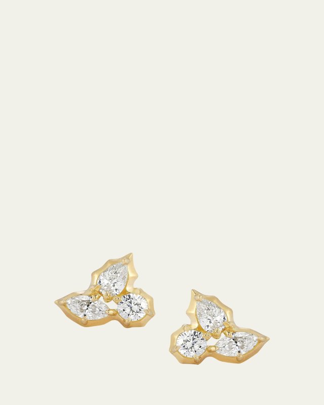 Posey Cluster Stud Earrings with Diamonds